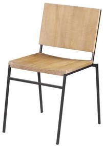 Cadeira Dix com Assento em Madeira Driftwood Base em Aco Grafite 83cm - 56694 Sun House