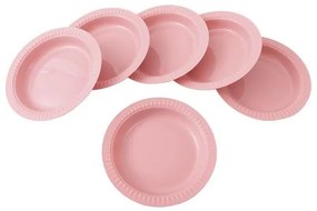 Kit 6 Pratos de Plastico Rosa