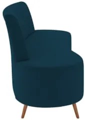 Sofá 2 Lugares para Sala Living 160cm Pés Palito Tamar Z08 Veludo Azul