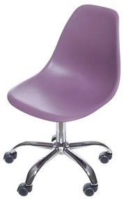 Cadeira Eames com Rodizio Polipropileno Roxo - 53464 Sun House