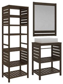 Conjunto Para Banheiro Aquiles 3 Peças Nogueira - Wood Prime MR 38721