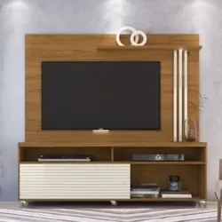 Rack Bancada e Painel Para TV até 65 Pol. Frizz Naturale/Off White - M
