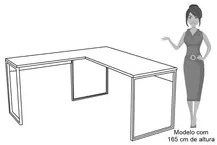 Mesa em L e Estante para Escritório Studio Industrial M18 Branco - Mpo