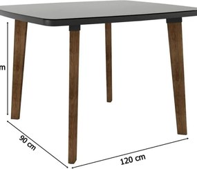 Mesa De Jantar Com 4 Cadeiras Jade Pés Oblongo Black Com Pena Caramelo – RV Móveis