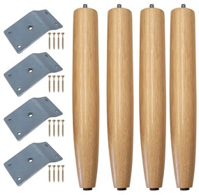 Kit 04 Pés Palito Natural 30 cm e 04 Chapinhas Inclinadas - D'Rossi