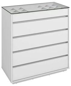 Cômoda Organizadora Ellie 5 Gavetas Branco - D'Rossi