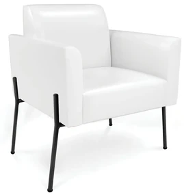 Poltrona Pé de Ferro Preto para Sala Marisa Corano D03 - D'Rossi - Branco