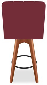 Banqueta Alta Sueli Com Base Giratória Suede Bordo