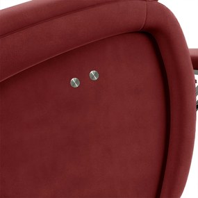 Poltrona do Papai Reclinável Napoli Power Touch Veludo Vermelho FH1 - D'Rossi