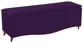 Calçadeira Estofada Yasmim 90 cm Solteiro Suede Roxo - ADJ Decor