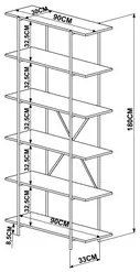 Estante Livreiro Multiuso Com Prateleiras Tube 27875 Vermont Base Pret