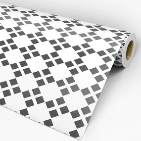 Adesivo geométrico quadrado cinza e branco