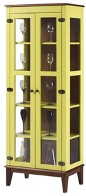 Cristaleira Bia 2 Portas cor Amarelo com Amendoa 180 cm - 62927 Sun House