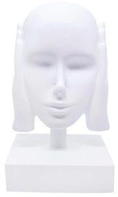 Escultura Decorativa Máscara Rosto Surdo Branco em Cerâmica 25x15x14 cm - D'rossi