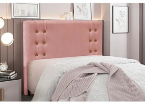 Cabeceira Cama Box Solteiro 90 cm Gênova Veludo S04 - D'Rossi - Rosa