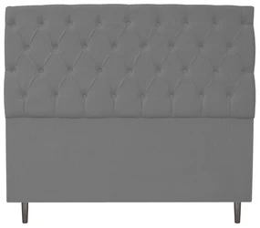 Cabeceira Estofada Liverpool 160 cm Queen Size Linho Chumbo - ADJ Decor
