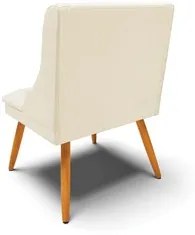 Kit 2 Cadeiras Estofadas para Sala de Jantar Pés Palito Lia Veludo Beg