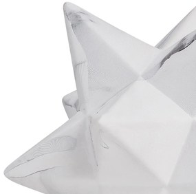 Enfeite Decorativo Estrela em Cerâmica Mármore Branco 14x18 cm - D'Rossi