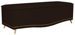 Calçadeira Baú King 195cm com Tachas Imperial J02 Sintético Marrom Esc