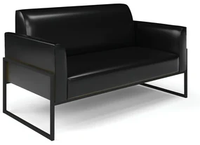 Sofá Namoradeira Base Industrial Alta Preto Marisa Corano Preto D03 - D'Rossi