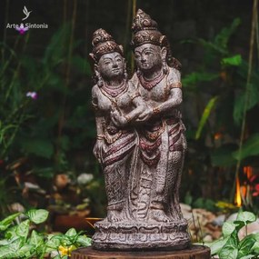 Estátua Casal Rama e Sita 60cm | Cimento