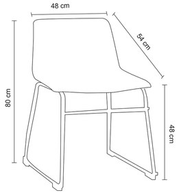 Kit 6 Cadeiras Decorativas Marquezine Sala de Jantar PU Base Aço Preto G56 - Gran Belo