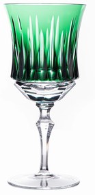 Taça de Cristal Lapidado P/ Vinho Branco - Verde Escuro  Verde Escuro
