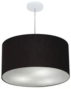 Lustre Pendente Cilíndrico Vivare Md-4220 Cúpula em Tecido 55x30cm - Bivolt