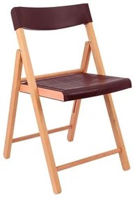 Cadeira de Madeira Dobrável Tramontina Potenza Itaúba Natural com Assento e Encosto em Polipropileno Marrom