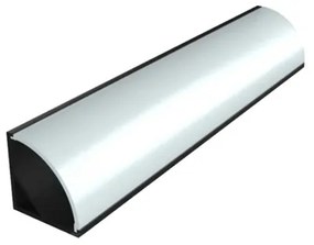 Perfil Sobrepor Para Fita De Led 100cm Aluminio Preto Canto Way
