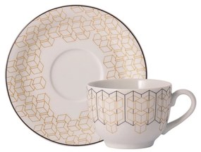 Xicara Chá Com Pires 200Ml Porcelana Schmidt - Dec. Araucária 2396