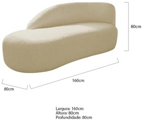 Kit Divã Luna 160cm Lado Esquerdo e 02 Poltronas Base de Ferro Dourado Suede