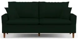 Sofá Living 2 Lugares 160cm com Almofadas Veras D05 Suede Verde Musgo