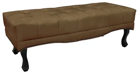 Recamier Decorativo 90cm Loewe Suede Pés de Madeira Caramelo G63 - Gran Belo