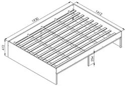 Cama de Casal 140cm Base Aço Artetube A05 Montana/Preto - Mpozenato