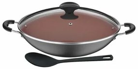 Wok Tramontina Vermont em Alumínio Antiaderente Starflon Max com Tampa Grafite 32 cm 4,5 L