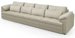 Sofá Retrátil 4 Lugares Para Sala 379cm Dijon Couro Creme S07 - Mpozen