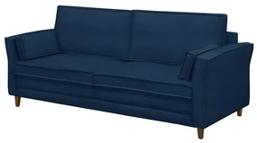 Sofá Decorativo Living 2 Lugares 220cm Coach Veludo Azul G22 - Gran Belo