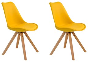 Kit 2 Cadeiras Decorativas Sala e Escritório Neo (PP) Amarela G56 - Gran Belo