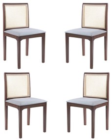 Kit 4 Cadeira Decorativa Sala de Jantar Steve Amêndoa G55 - Gran Belo