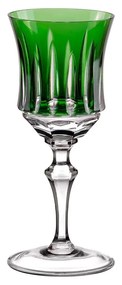 Taça de Cristal Lapidado Artesanal P/ Licor - Verde Escuro - 66  Verde Escuro - 66