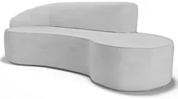 Sofá Living  2 Lugares 180cm Braço Esquerdo Mozart D06 Linho Cinza - M