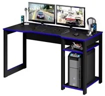 Mesa Para Computador Notebook Gamer ME4152 Preto/Azul - Tecno Mobili