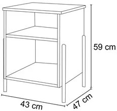 Kit 2 Mesas de Cabeceira 2 Nichos Pés Metálicos Viena New Demolição/Pr
