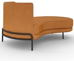 Chaise Longue Divã 164cm Braço Esquerdo Logus D06 Sintético Caramelo -