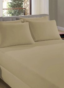 Lençol Liso King com Elástico Vivaldi Bege