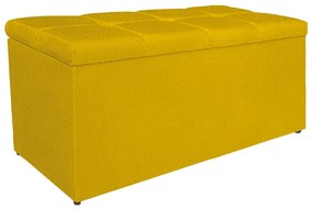 Calçadeira Estofada Manchester 90 cm Solteiro Suede Amarelo - ADJ Decor