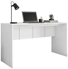 Mesa Para Computador Escrivaninha Office Cubic 1.36 Branco Texturizado