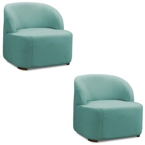 Poltrona Decorativa Orgânica kit 2 Diully Bouclê E03 - D'Rossi - Azul Turqueza