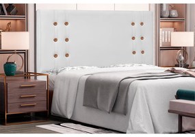 Cabeceira Gênova Para Cama Box King 195 cm Corino - D'Rossi - Branco